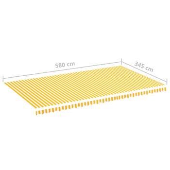 Markisenbespannung Gelb und Weiß 6x3,5 m