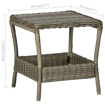  Gartentisch Braun 45x45x46,5 cm Poly Rattan