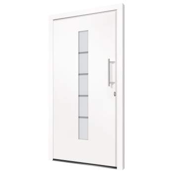  Eingangstür Aluminium und PVC Weiß 100x210 cm  