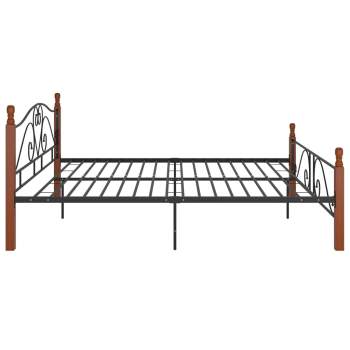 324945  Bed Frame Black Metal 200x200 cm