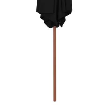  Sonnenschirm mit Holzmast Schwarz 270 cm