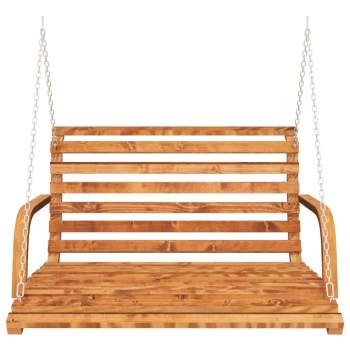 Schaukelbank Bugholz Massiv mit Teak-Finish 126x63x92 cm