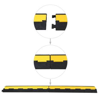  Kabelbrücken Überfahrschutz 2 Stk. 2 Kanäle Gummi 101,5 cm