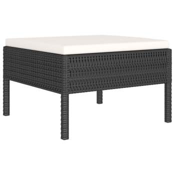  6-tlg. Garten-Lounge-Set mit Auflagen Poly Rattan Schwarz