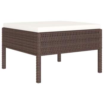  4-tlg. Garten-Lounge-Set mit Auflagen Poly Rattan Braun