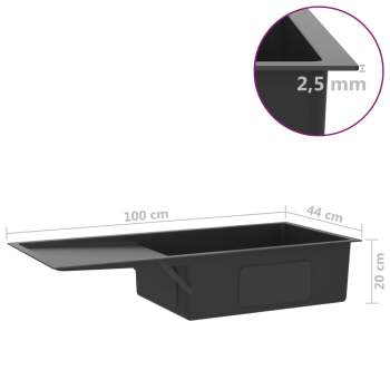  Handgemachte Einbauspüle mit Sieb Schwarz Edelstahl