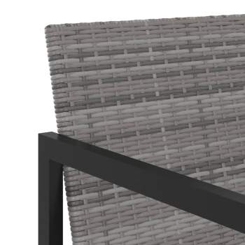  7-tlg. Garten-Essgruppe mit Kissen Poly Rattan Grau