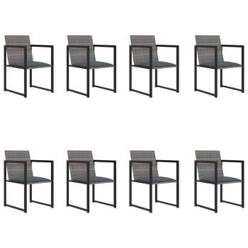 Preview:  9-tlg. Garten-Essgruppe mit Kissen Poly Rattan Grau