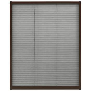  Insektenschutz-Plissee für Fenster Aluminium Braun 80x100 cm