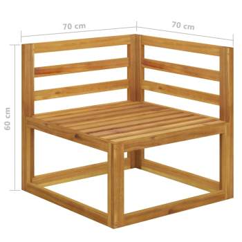  4-Sitzer-Gartensofa mit Auflagen Creme Akazie Massivholz