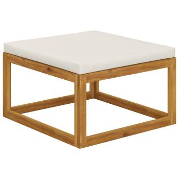  11-tlg. Garten-Lounge-Set mit Auflagen Creme Massivholz Akazie