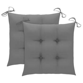  Stuhlkissen 2 Stk. Grau 50x50x7 cm Oxford-Gewebe