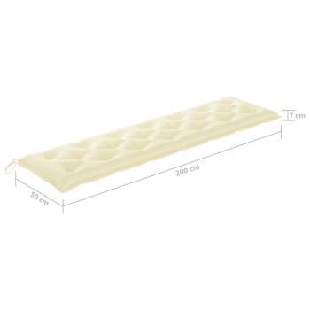  Gartenbank-Auflage Cremeweiß 200x50x7 cm Oxford-Gewebe