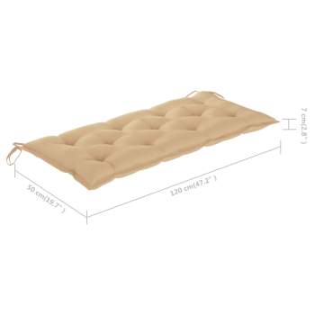  Gartenbank-Auflagen 2 Stk. Beige 120x50x7 cm Oxford-Gewebe