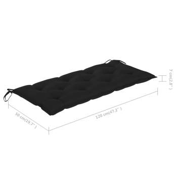  Gartenbank-Auflage Schwarz 120x(50+50)x7 cm Oxford-Gewebe