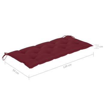  Gartenbank-Auflage Weinrot 120x(50+50)x7 cm Oxford-Gewebe
