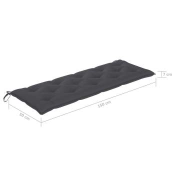  Gartenbank-Auflagen 2 Stk. Anthrazit 150x50x7 cm Oxford-Gewebe