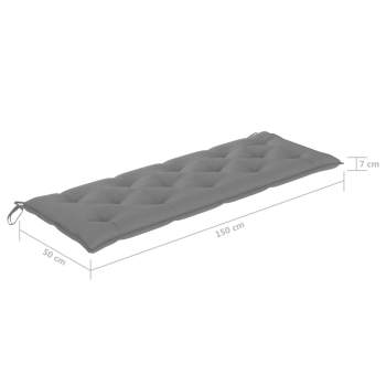  Gartenbank-Auflage Grau 150x(50+50)x7 cm Oxford-Gewebe