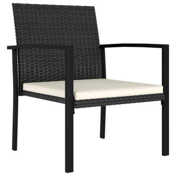  Garten-Essstühle 4 Stk. Poly Rattan Schwarz