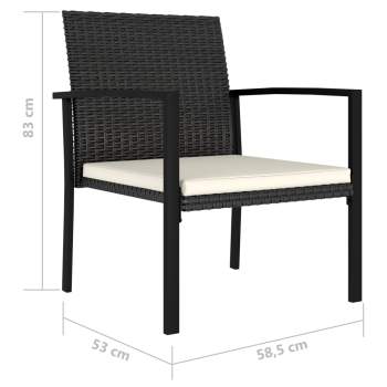  Garten-Essstühle 4 Stk. Poly Rattan Schwarz