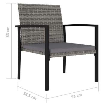  Garten-Essstühle 4 Stk. Poly Rattan Grau