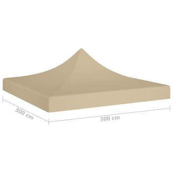  Partyzelt-Dach 3x3 m Beige 270 g/m²