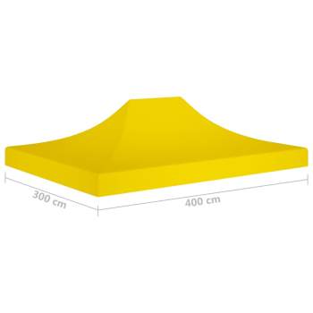  Partyzelt-Dach 4x3 m Gelb 270 g/m²