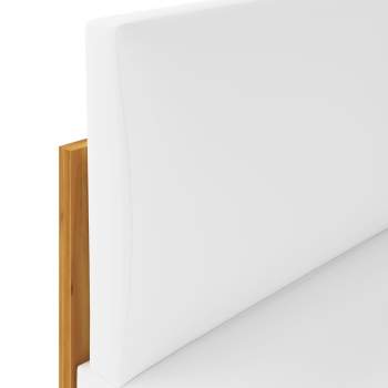  5-tlg. Garten-Lounge-Set mit Kissen Cremeweiß Massivholz Akazie