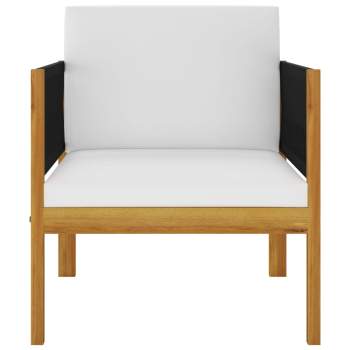 Preview:  7-tlg. Garten-Lounge-Set mit Kissen Cremeweiß Massivholz Akazie