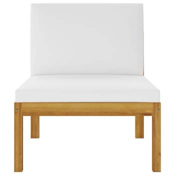  3-Sitzer-Gartensofa mit Kissen Massivholz Akazie