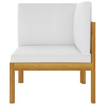 Preview:  8-tlg. Garten-Lounge-Set mit Kissen Cremeweiß Massivholz Akazie