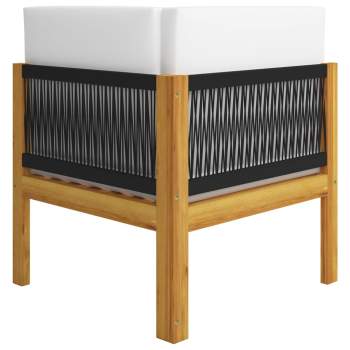  10-tlg. Garten-Lounge-Set mit Kissen Cremeweiß Massivholz Akazie