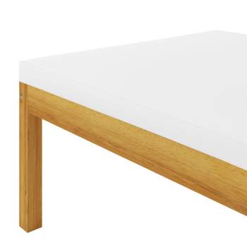  12-tlg. Garten-Lounge-Set mit Kissen Cremeweiß Massivholz Akazie