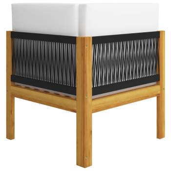  7-tlg. Garten-Lounge-Set mit Kissen Cremeweiß Massivholz Akazie