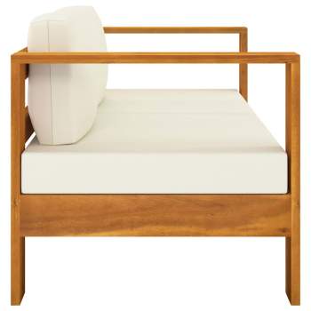  10-tlg. Garten-Lounge-Set mit Creme Auflagen Massivholz Akazie