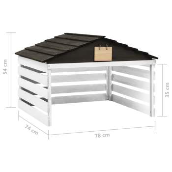 Mähroboter-Garage Schwarz und Weiß 78x74x54 cm WPC