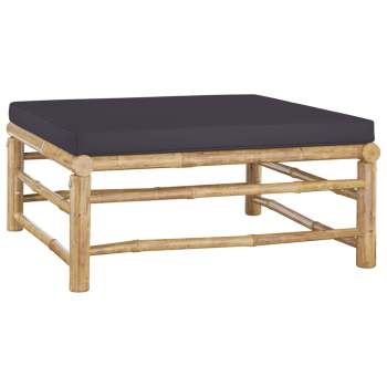  6-tlg. Garten-Lounge-Set mit Dunkelgrauen Kissen Bambus