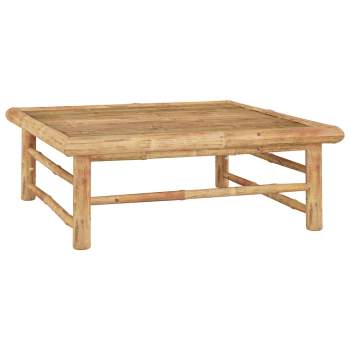  4-tlg. Garten-Lounge-Set mit Cremeweißen Kissen Bambus