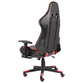  Gaming-Stuhl mit Fußstütze Drehbar Rot PVC