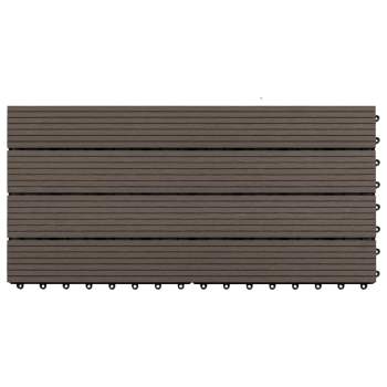  Terrassenfliesen 6 Stk. WPC 60x30 cm 1,08 m² Dunkelbraun  