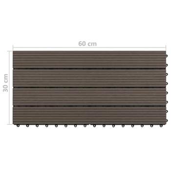  Terrassenfliesen 6 Stk. WPC 60x30 cm 1,08 m² Dunkelbraun  