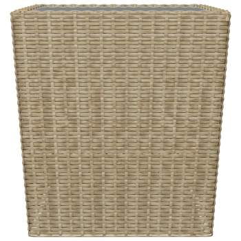  3-tlg. Bistro-Set Poly Rattan und Hartglas Beige 
