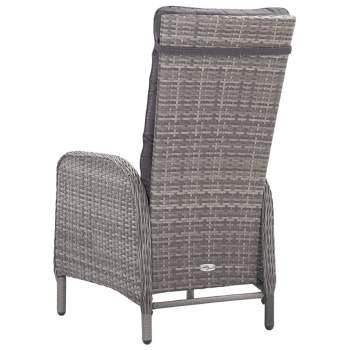  3-tlg. Bistro-Set Poly Rattan und Glas Grau