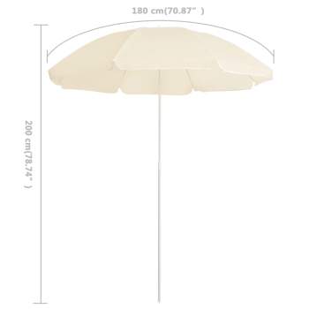 Sonnenschirm mit Stahlmast Sandfarben 180 cm 