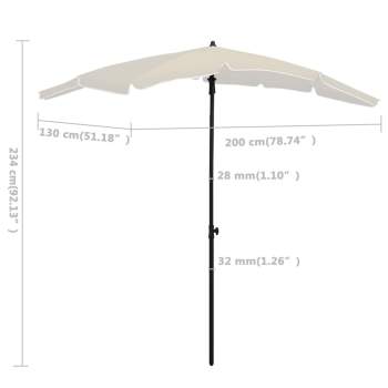  Sonnenschirm mit Mast 200x130 cm Sandfarben