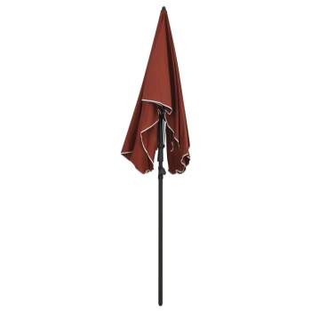  Sonnenschirm mit Mast 200x130 cm Terracotta-Rot