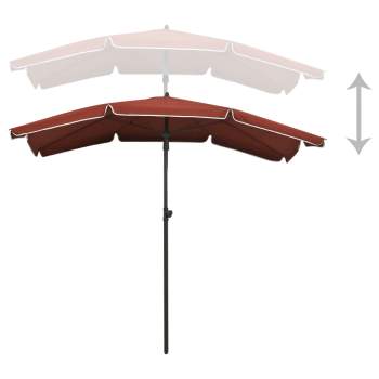  Sonnenschirm mit Mast 200x130 cm Terracotta-Rot