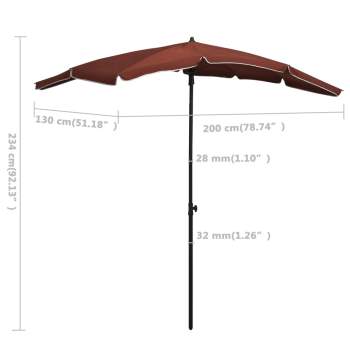  Sonnenschirm mit Mast 200x130 cm Terracotta-Rot