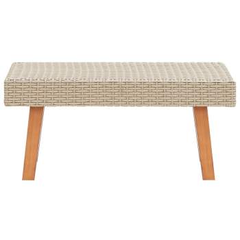  2-tlg. Garten-Lounge-Set mit Auflagen Poly Rattan Beige