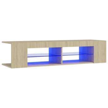 TV-Schrank mit LED-Leuchten Sonoma-Eiche 135x39x30 cm 